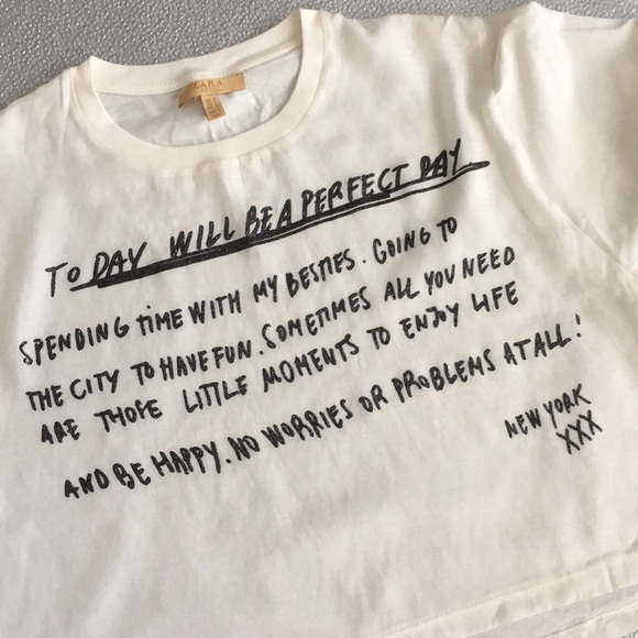 Zara Linen White T-Shirt - Picture 2 of 8